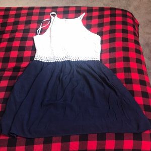Navy and White Dress